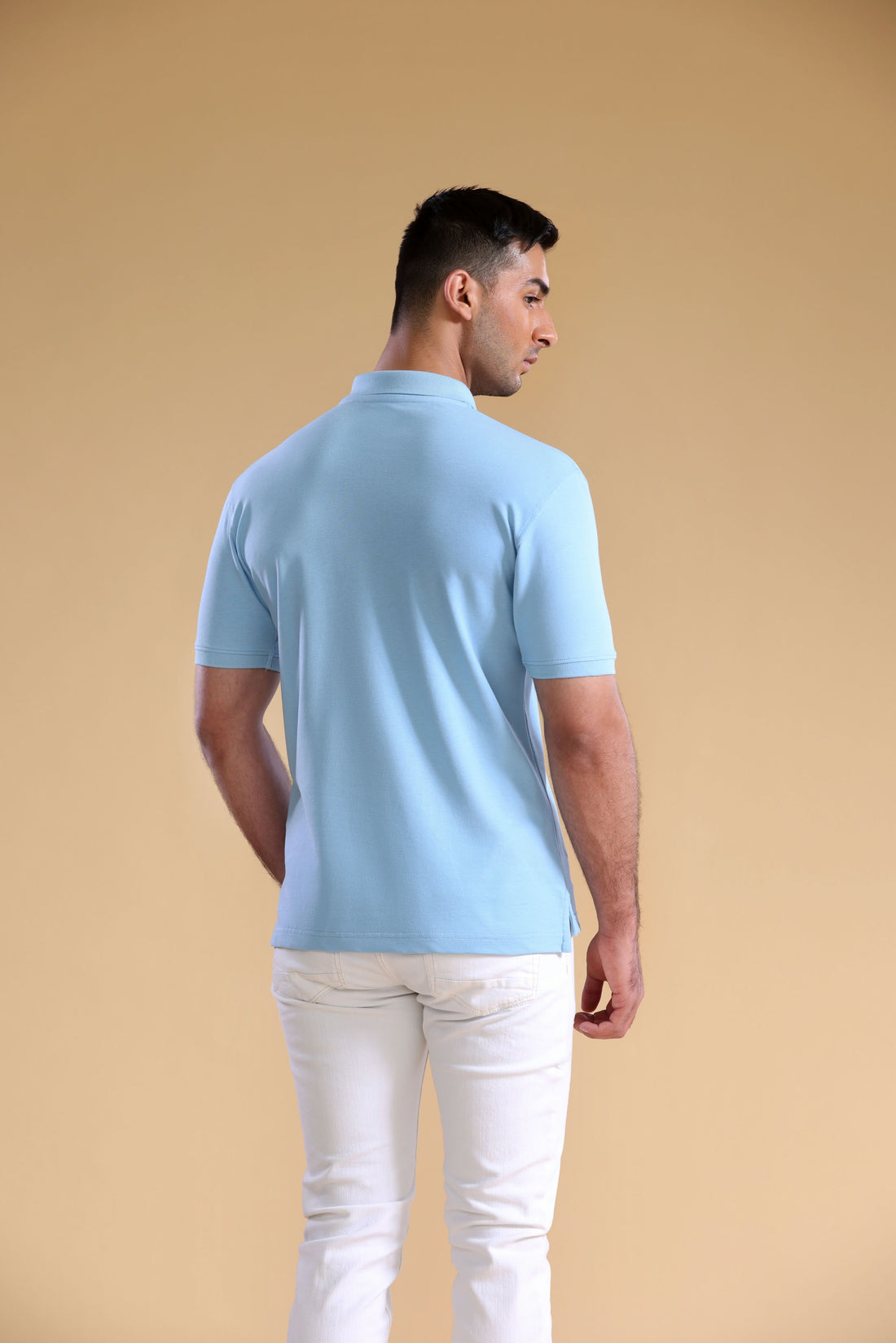 Sky Blue Pique Polo