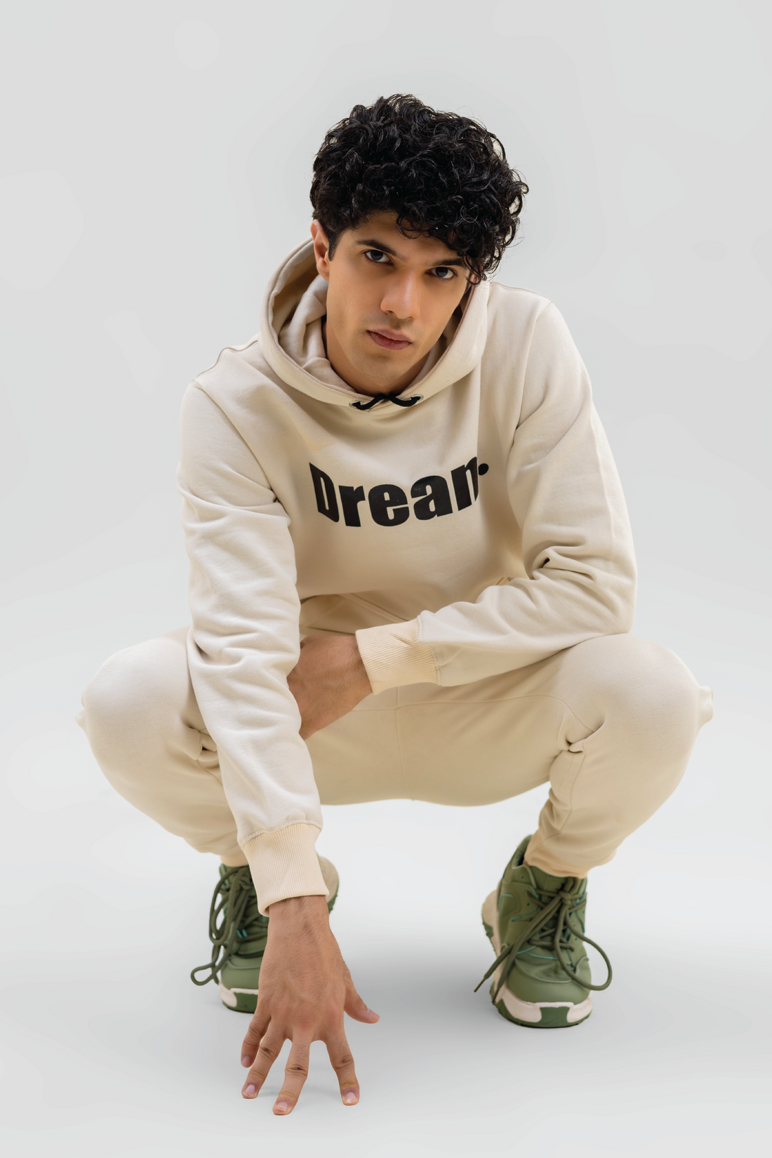 Dream Beige Cotton Fleece Tracksuit