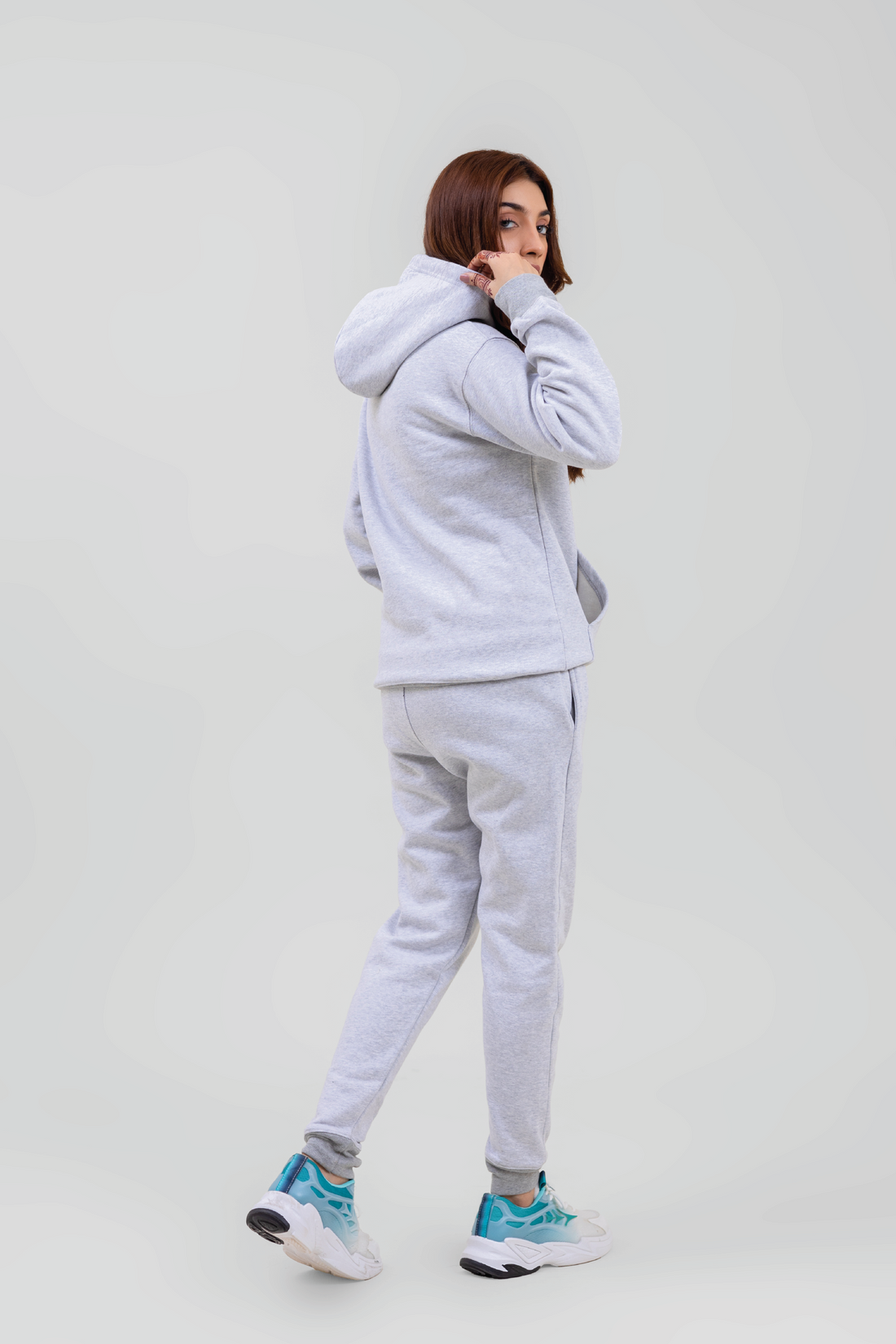 Grey Cotton Fleece Tracksuit - F