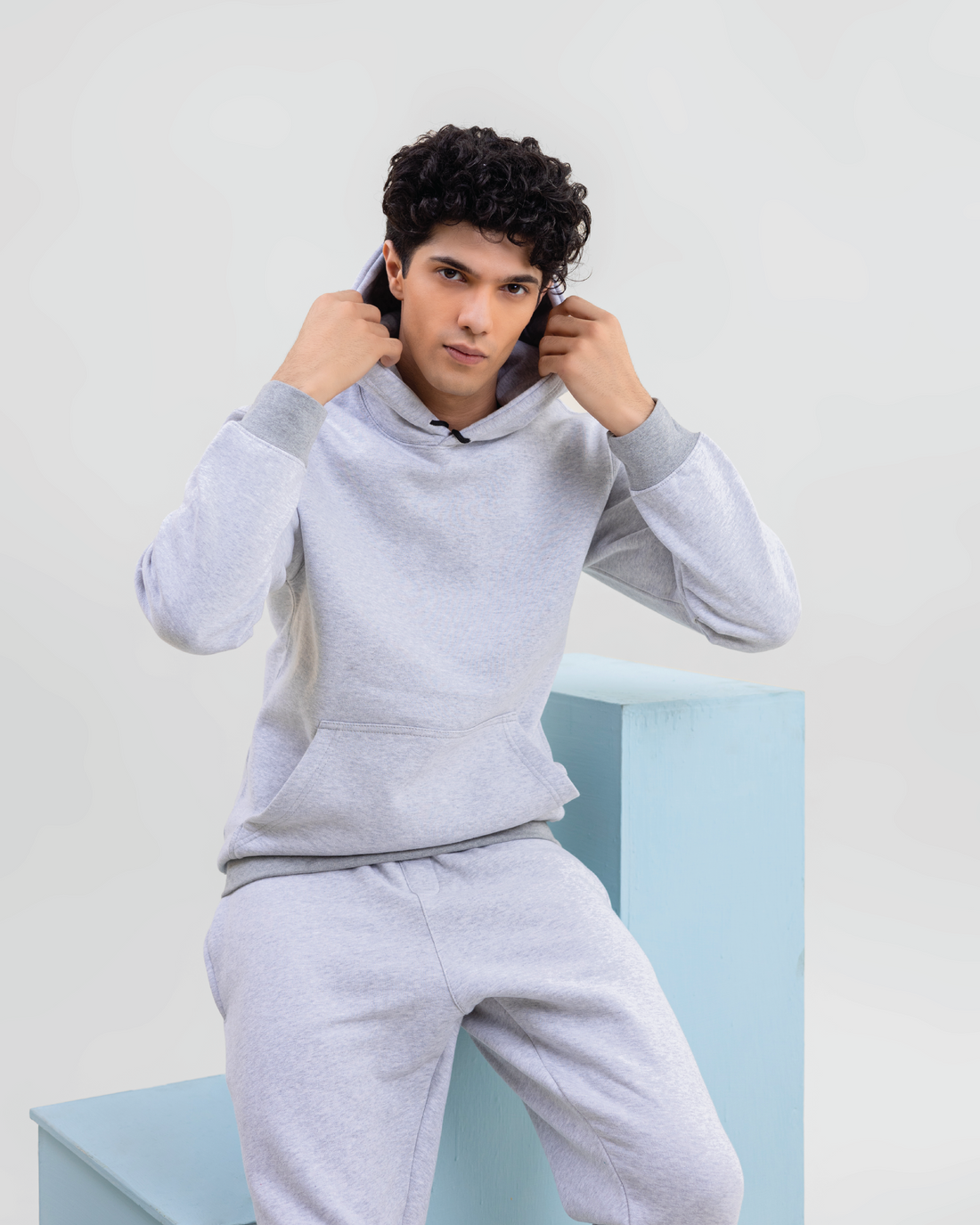 Grey Cotton Fleece Tracksuit