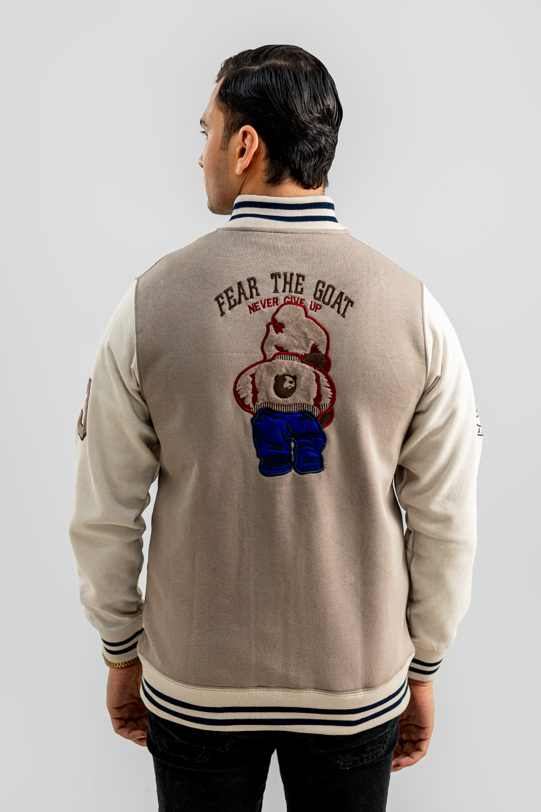 Exclusive Beige Varsity Jacket